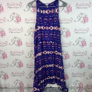 Splendid dress long Purple white Pink Tie-Dye Dress flowy comfy swoop neck